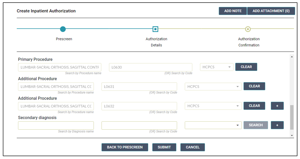 Providing the IP authorization details